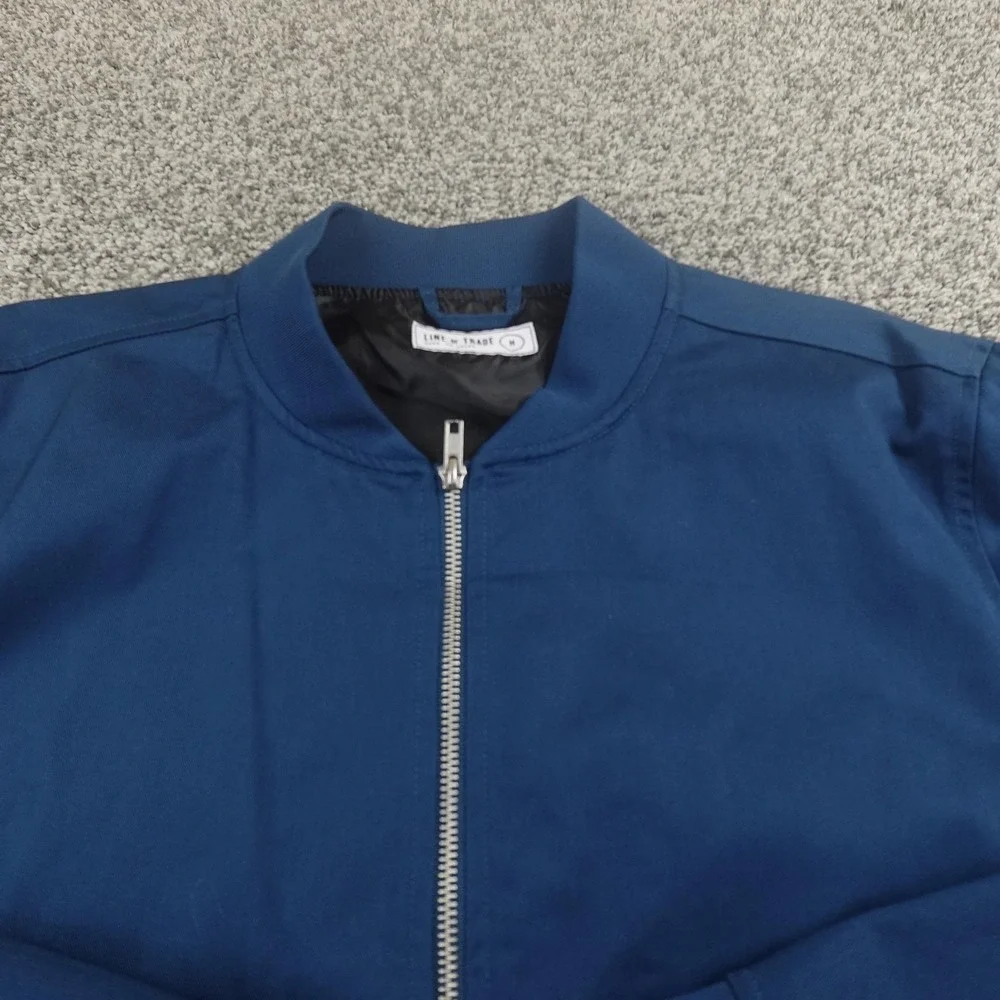 Line Of‎ Trade Jacket Mens M Blue Bomber Full Zip Lined Outdoor Windbreaker Coa